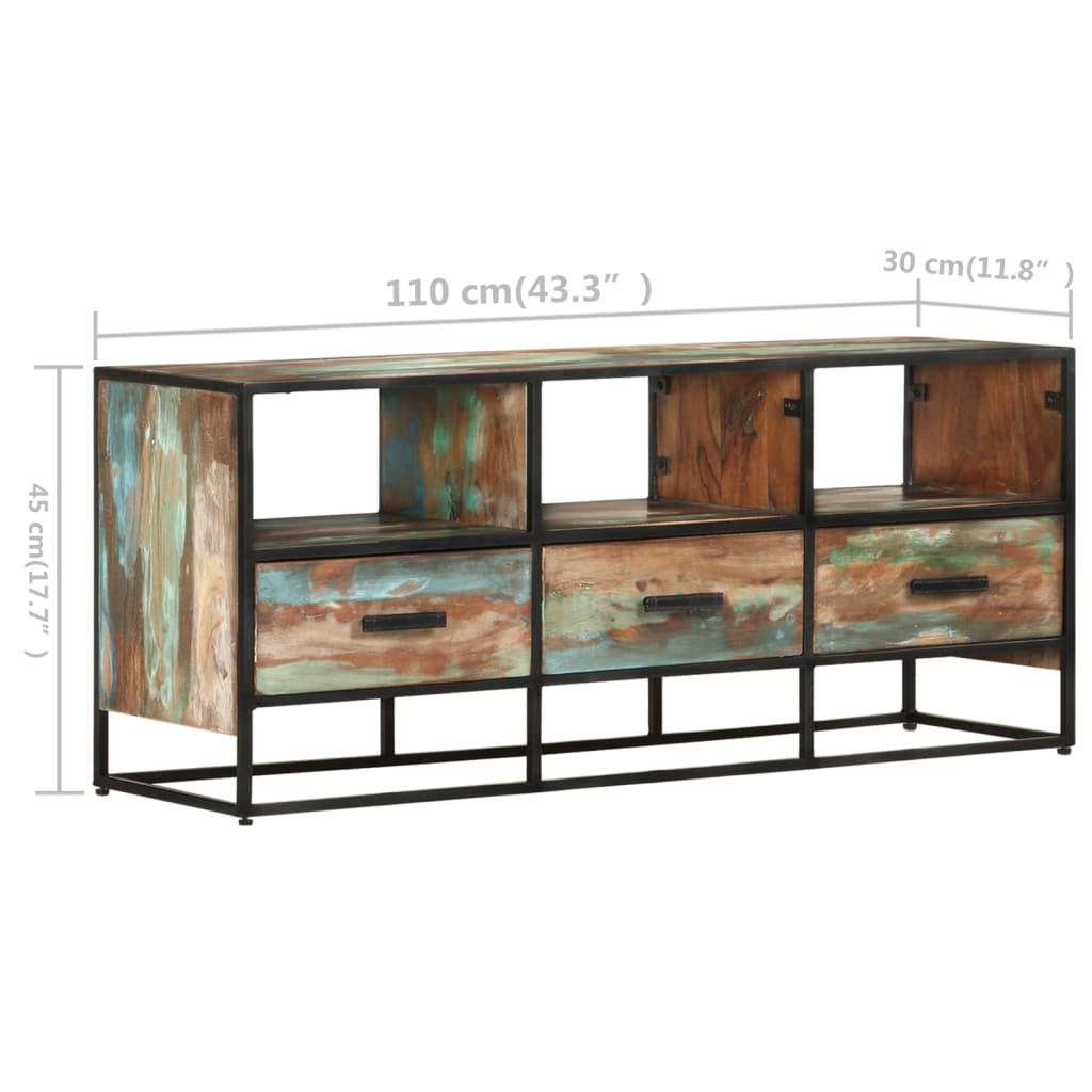 TV-Schrank 110x30x45 cm Altholz Massiv