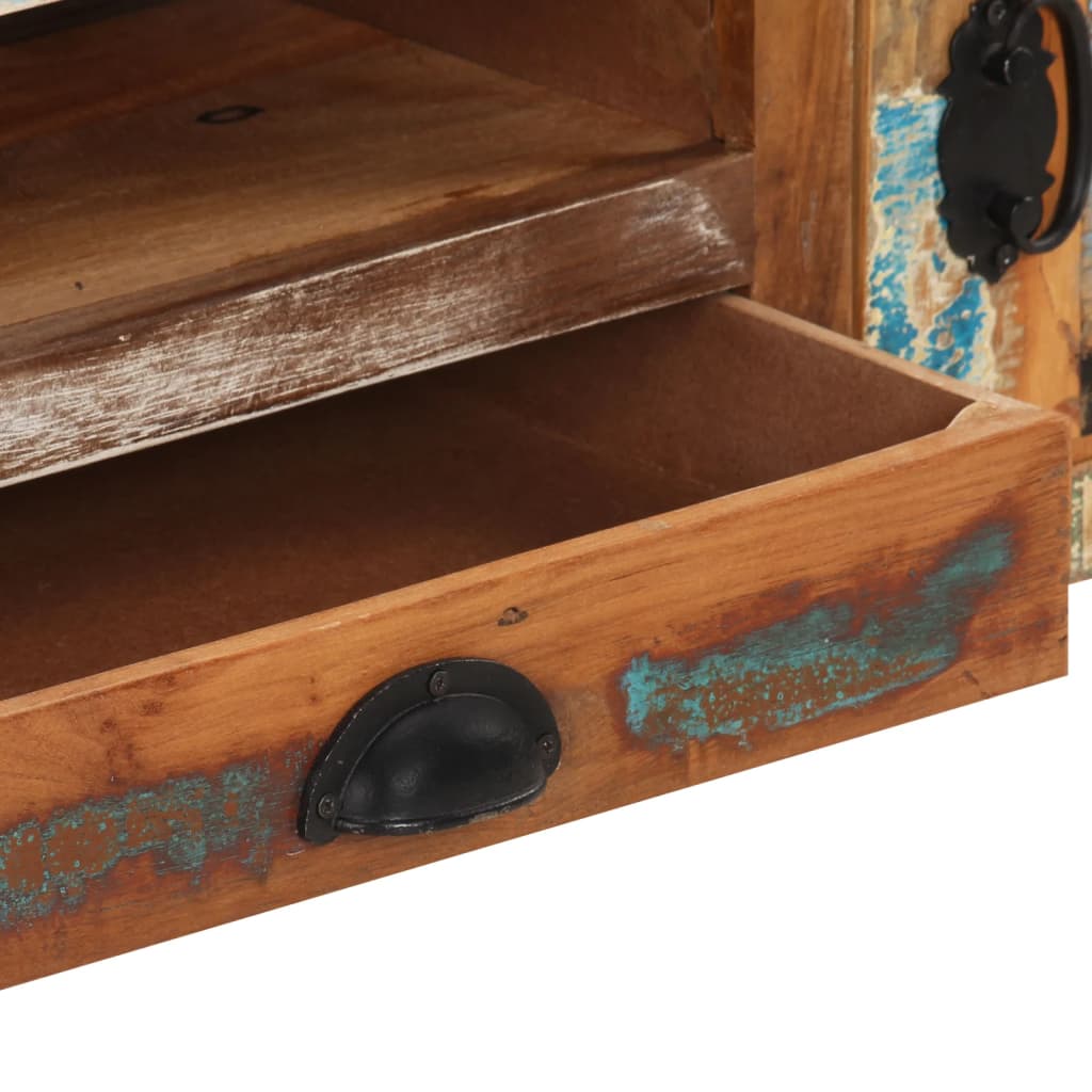 TV-Schrank mit Rädern 110x30x37 cm Altholz Massiv