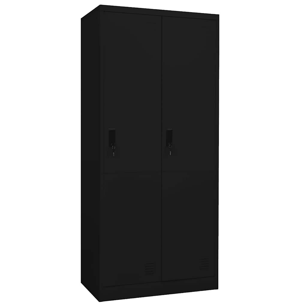 Kleiderschrank Schwarz 80x50x180 cm Stahl