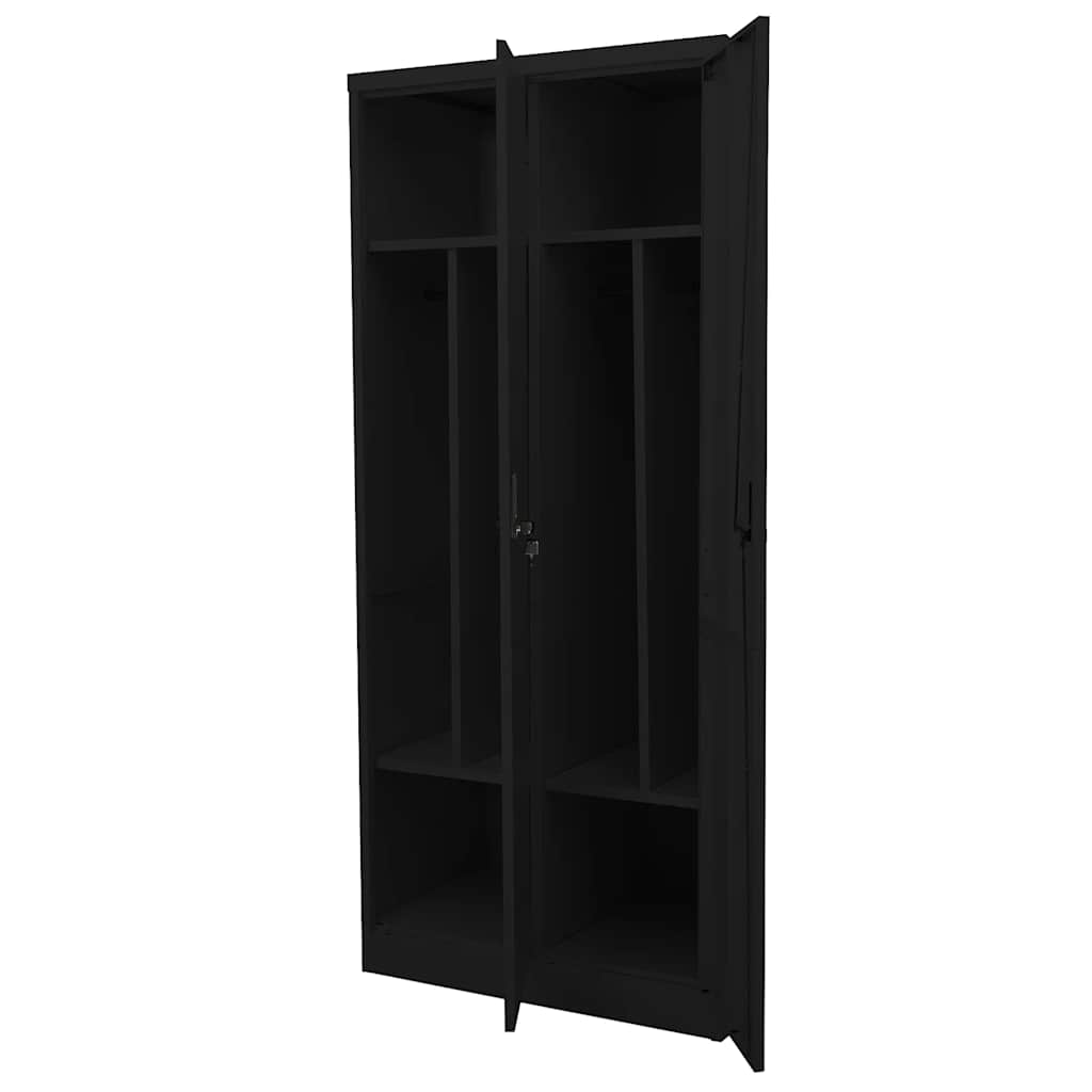 Kleiderschrank Schwarz 80x50x180 cm Stahl
