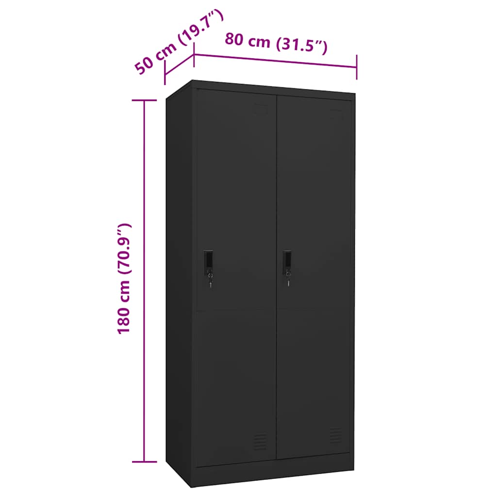 Kleiderschrank Anthrazit 80x50x180 cm Stahl