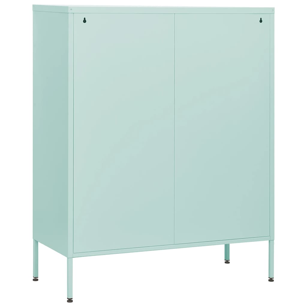 Kommode Minzgrün 80x35x101,5 cm Stahl