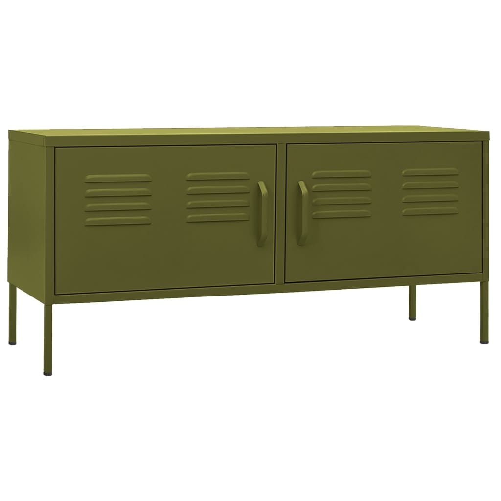 TV-Schrank Olivgrün 105x35x50 cm Stahl