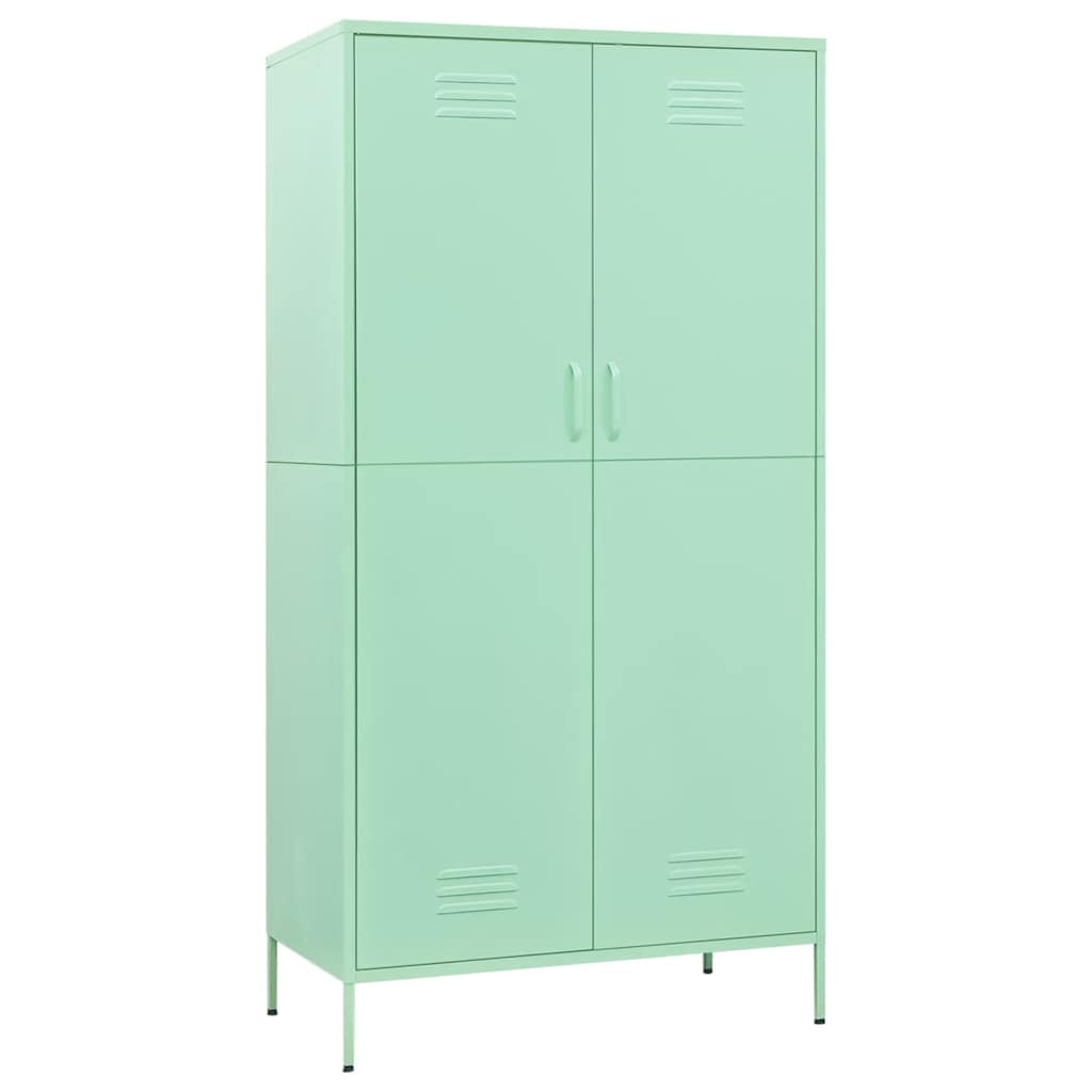 Kleiderschrank Minzgrün 90x50x180 cm Stahl