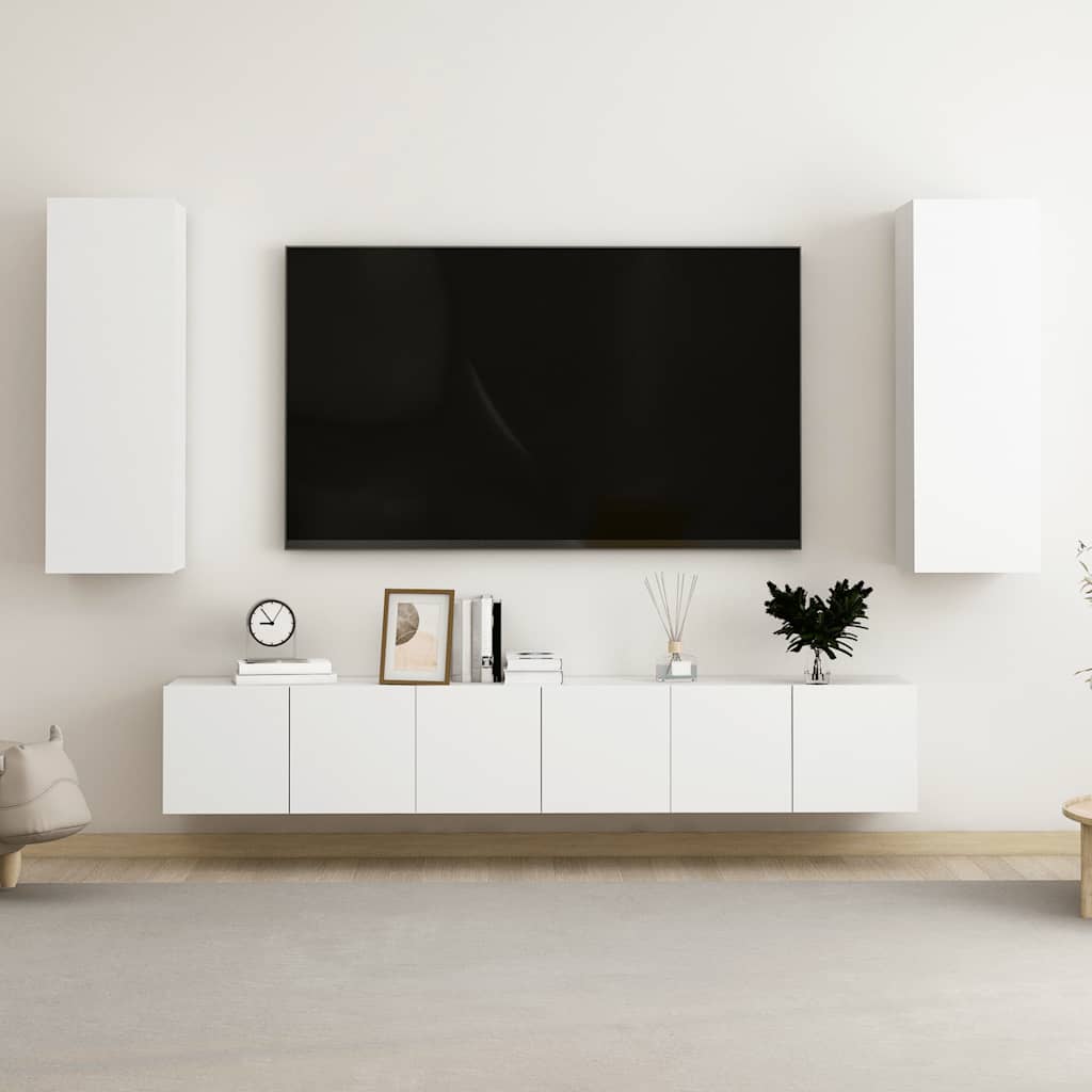 5-tlg. TV-Schrank-Set Weiß Holzwerkstoff