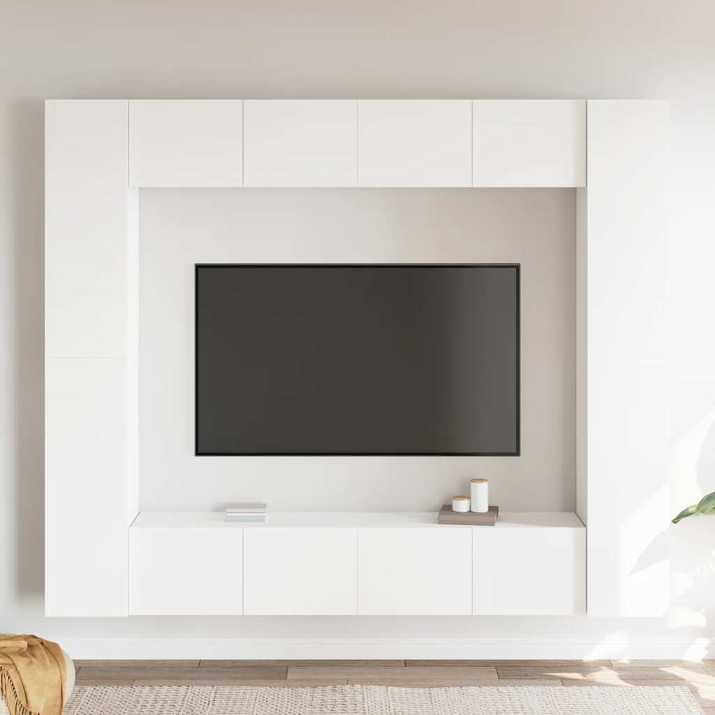8-tlg. TV-Schrank-Set Weiß Holzwerkstoff