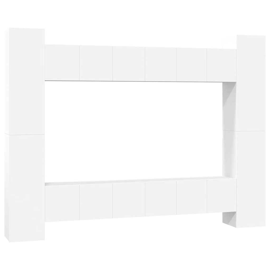 10-tlg. TV-Schrank-Set Weiß Holzwerkstoff