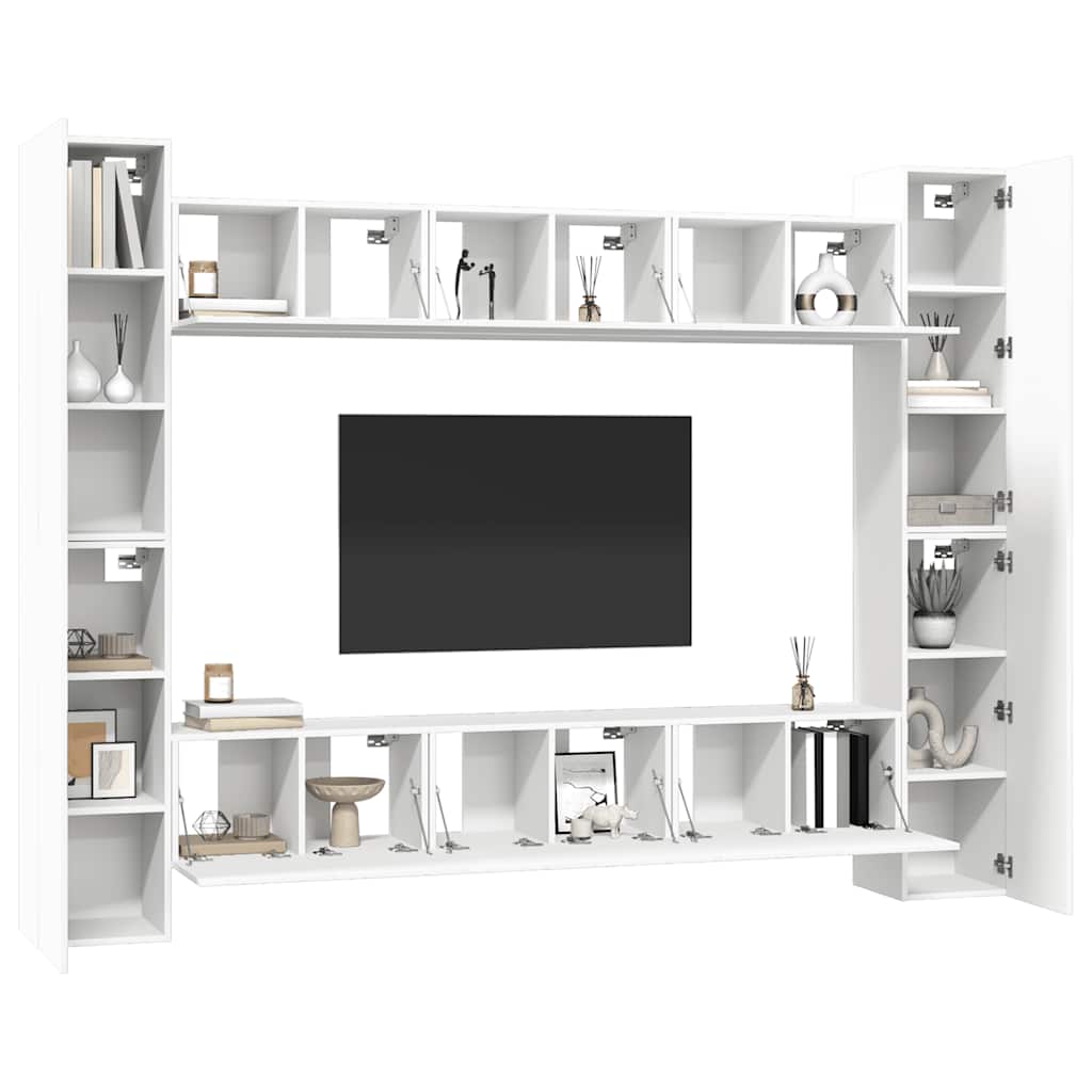 10-tlg. TV-Schrank-Set Weiß Holzwerkstoff