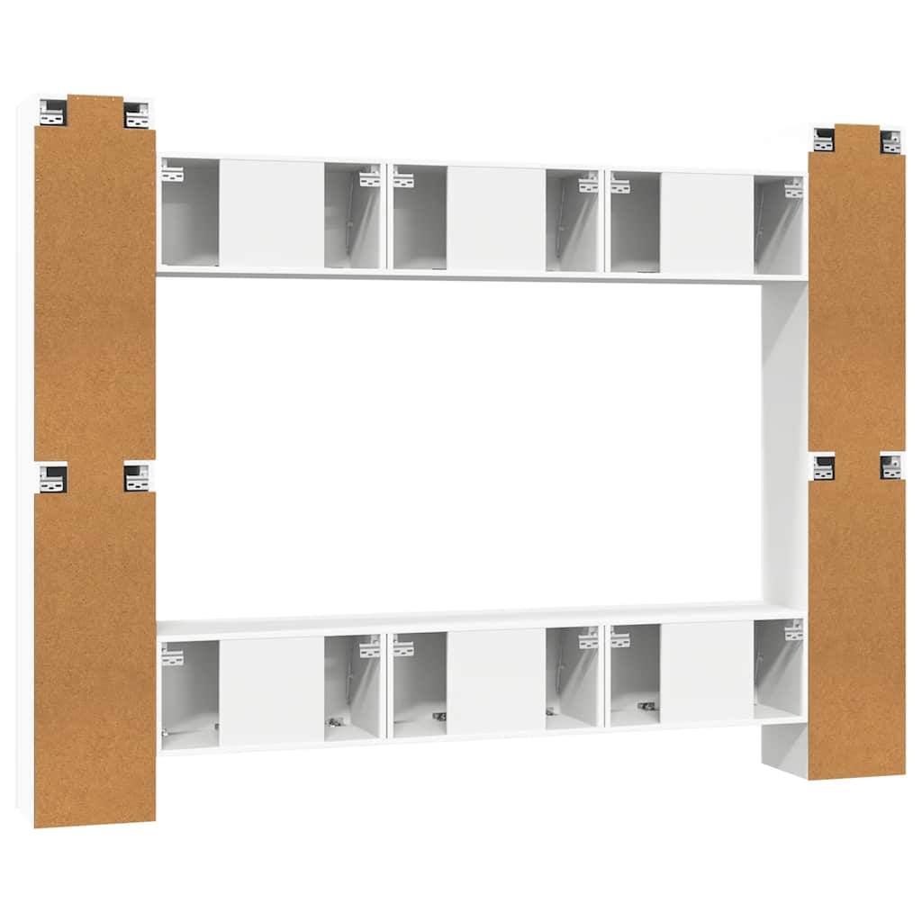 10-tlg. TV-Schrank-Set Weiß Holzwerkstoff
