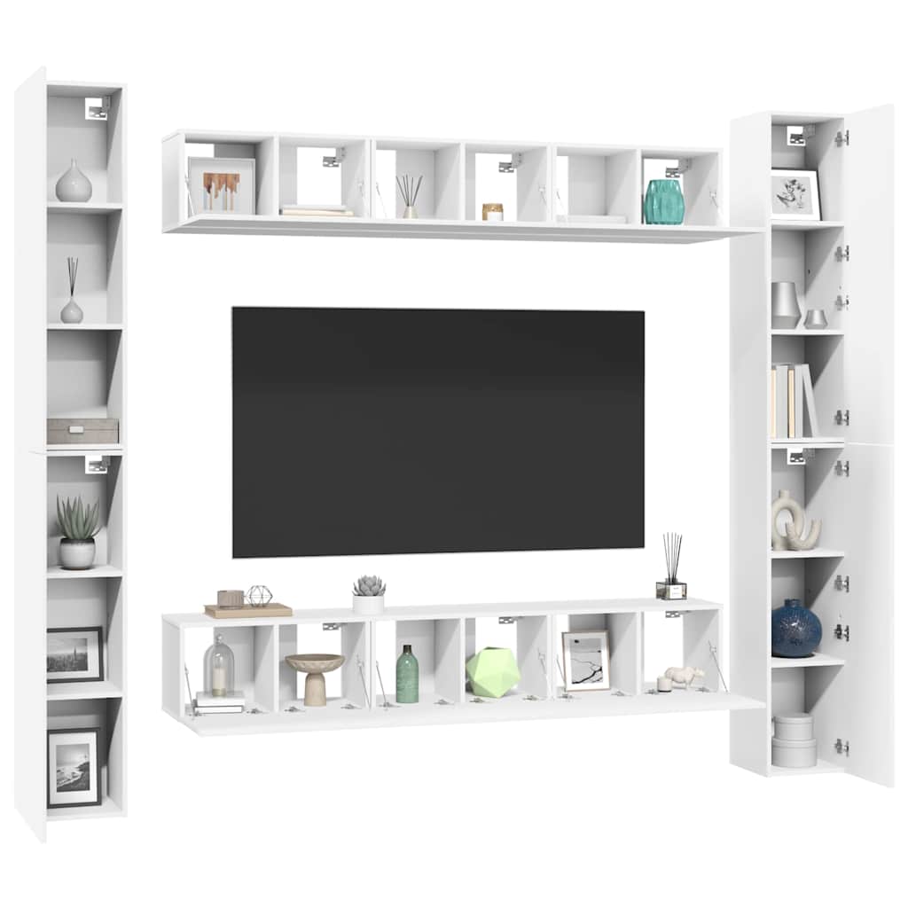6-tlg. TV-Schrank-Set Weiß Holzwerkstoff