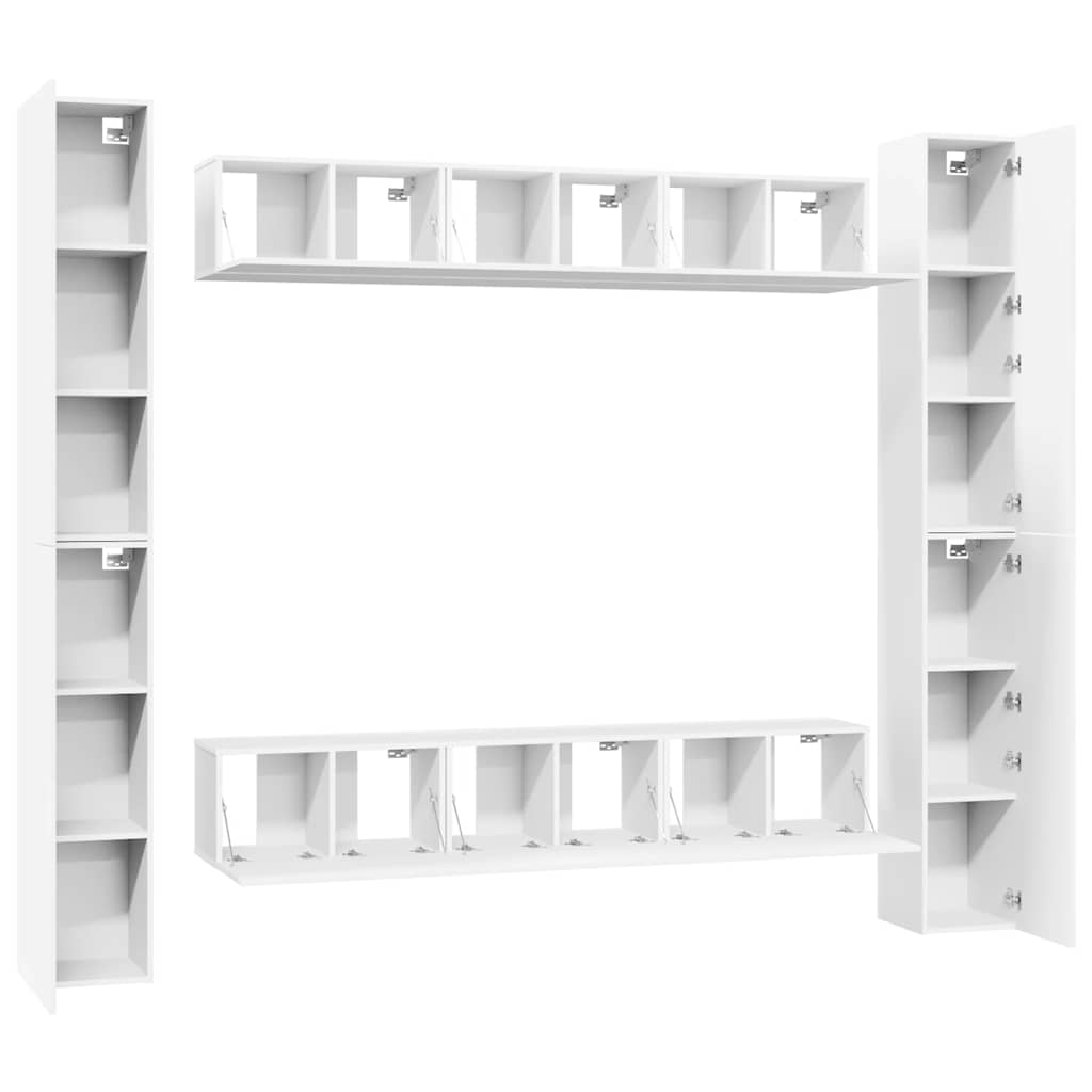 6-tlg. TV-Schrank-Set Weiß Holzwerkstoff