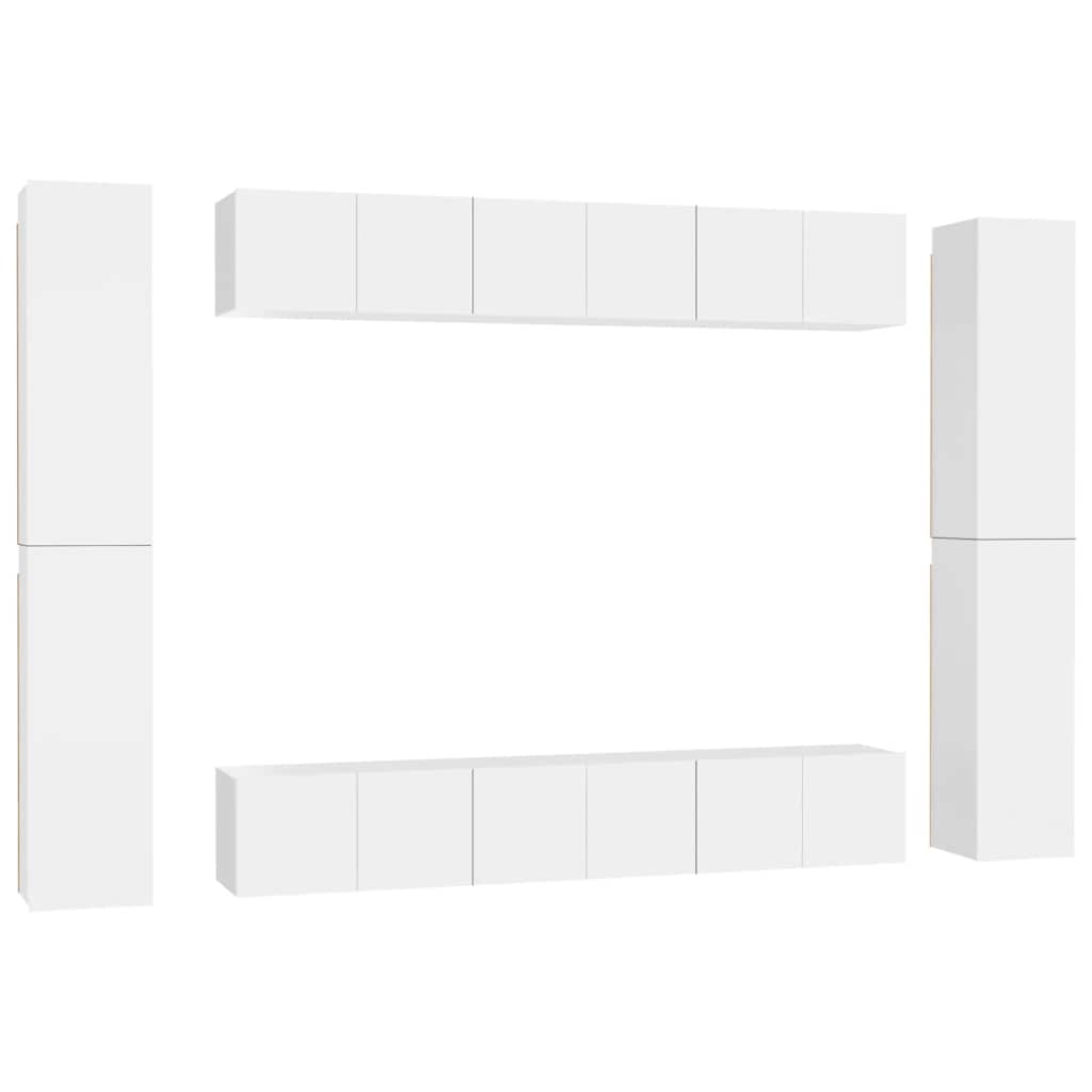 10-tlg. TV-Schrank-Set Weiß Holzwerkstoff