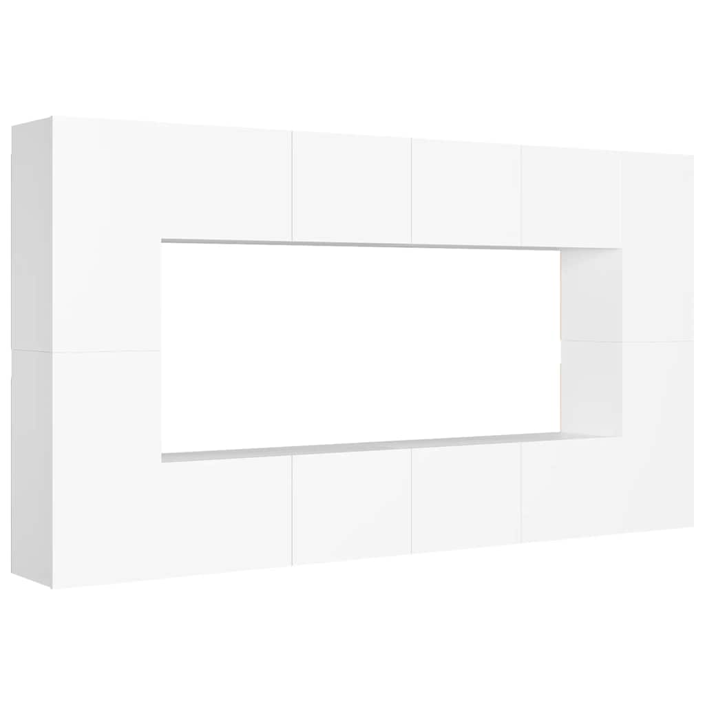 8-tlg. TV-Schrank-Set Weiß Holzwerkstoff