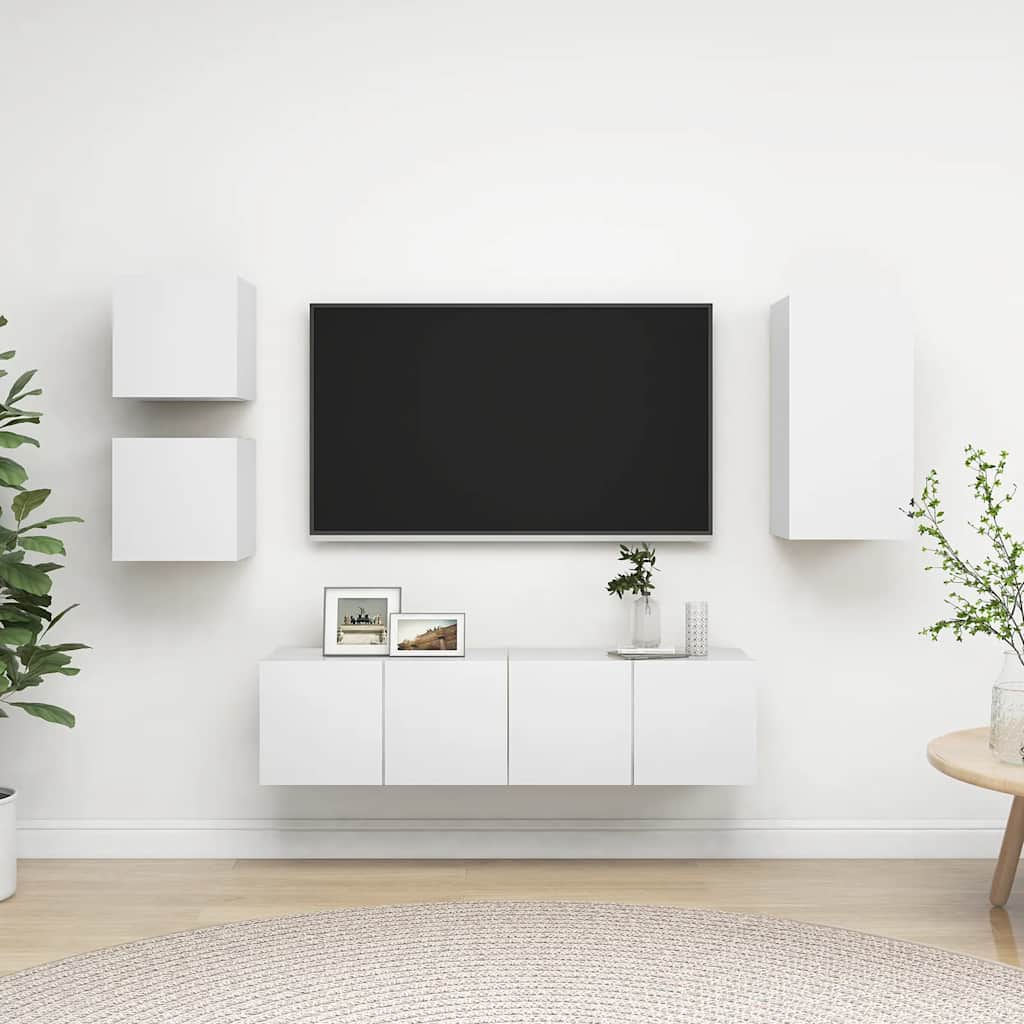 5-tlg. TV-Schrank-Set Weiß Holzwerkstoff