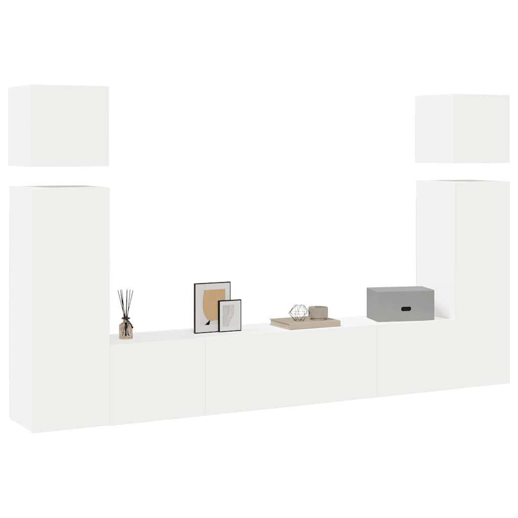 8-tlg. TV-Schrank-Set Weiß Holzwerkstoff