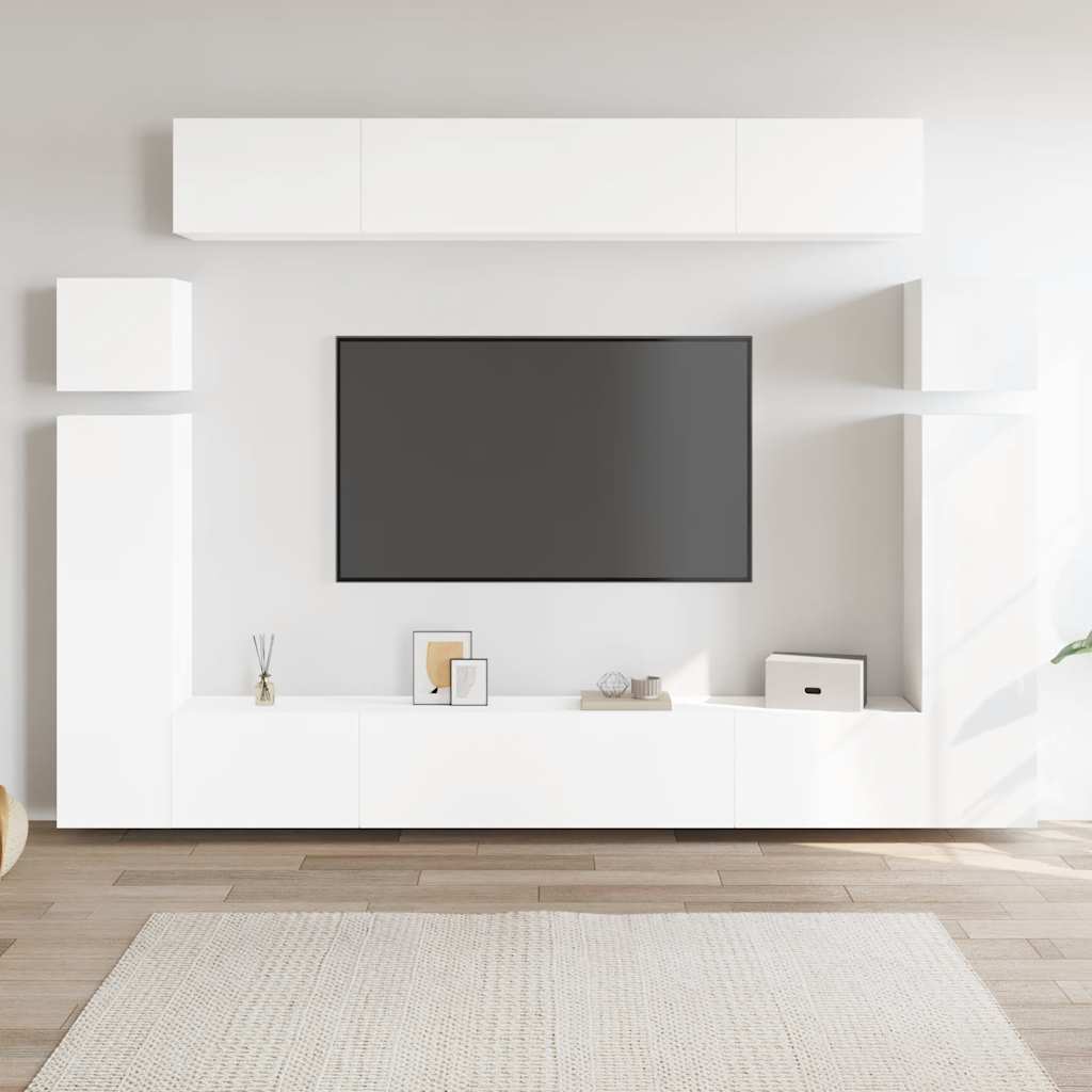 8-tlg. TV-Schrank-Set Weiß Holzwerkstoff