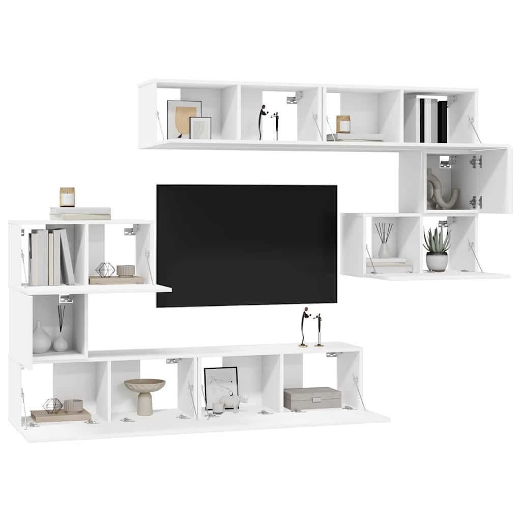 8-tlg. TV-Schrank-Set Weiß Holzwerkstoff
