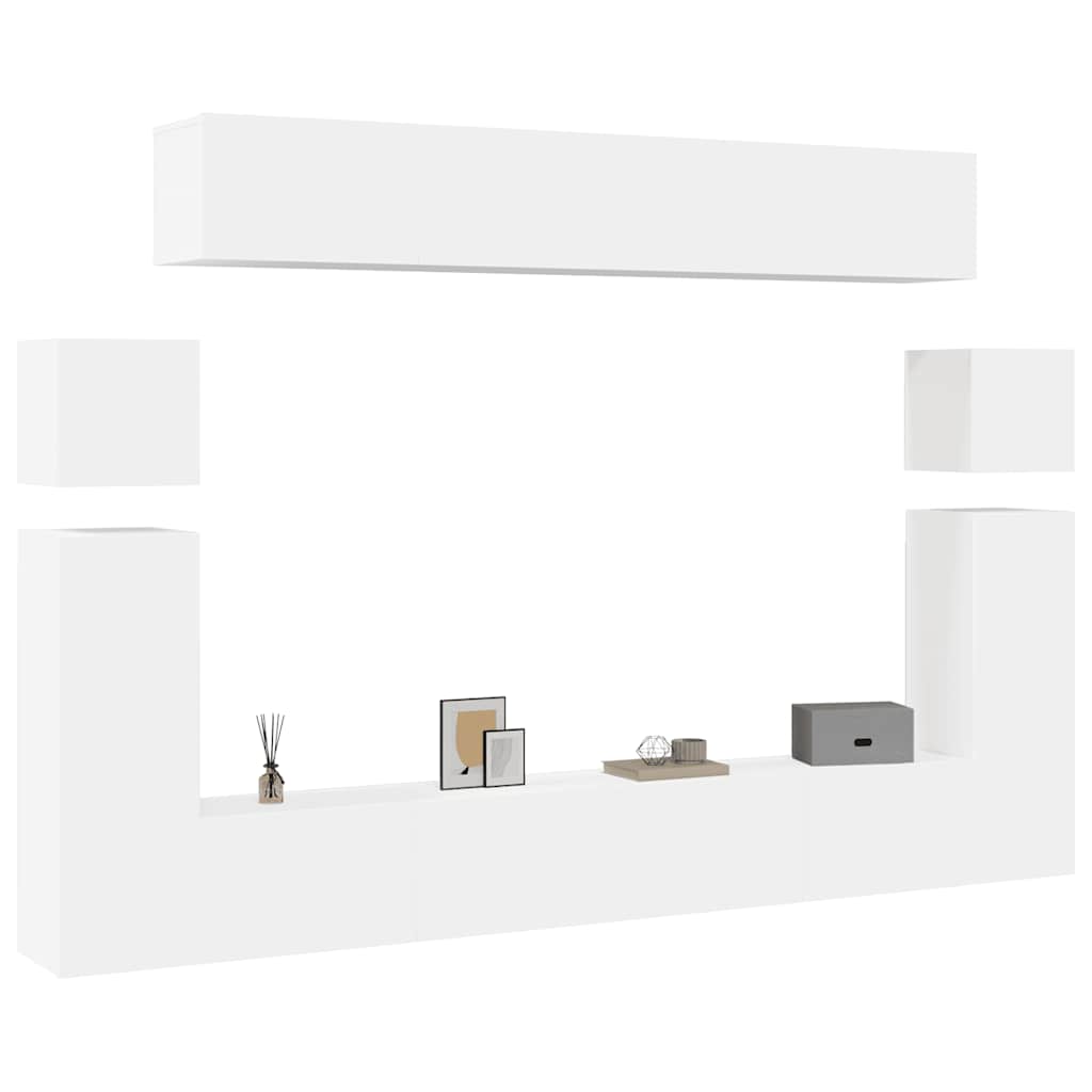8-tlg. TV-Schrank-Set Weiß Holzwerkstoff