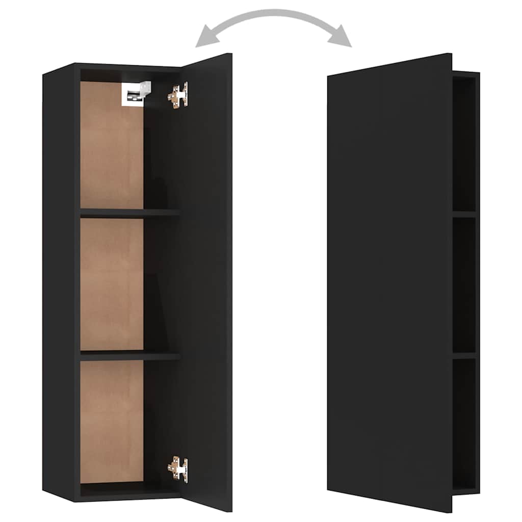 3-tlg. TV-Schrank-Set Schwarz Holzwerkstoff