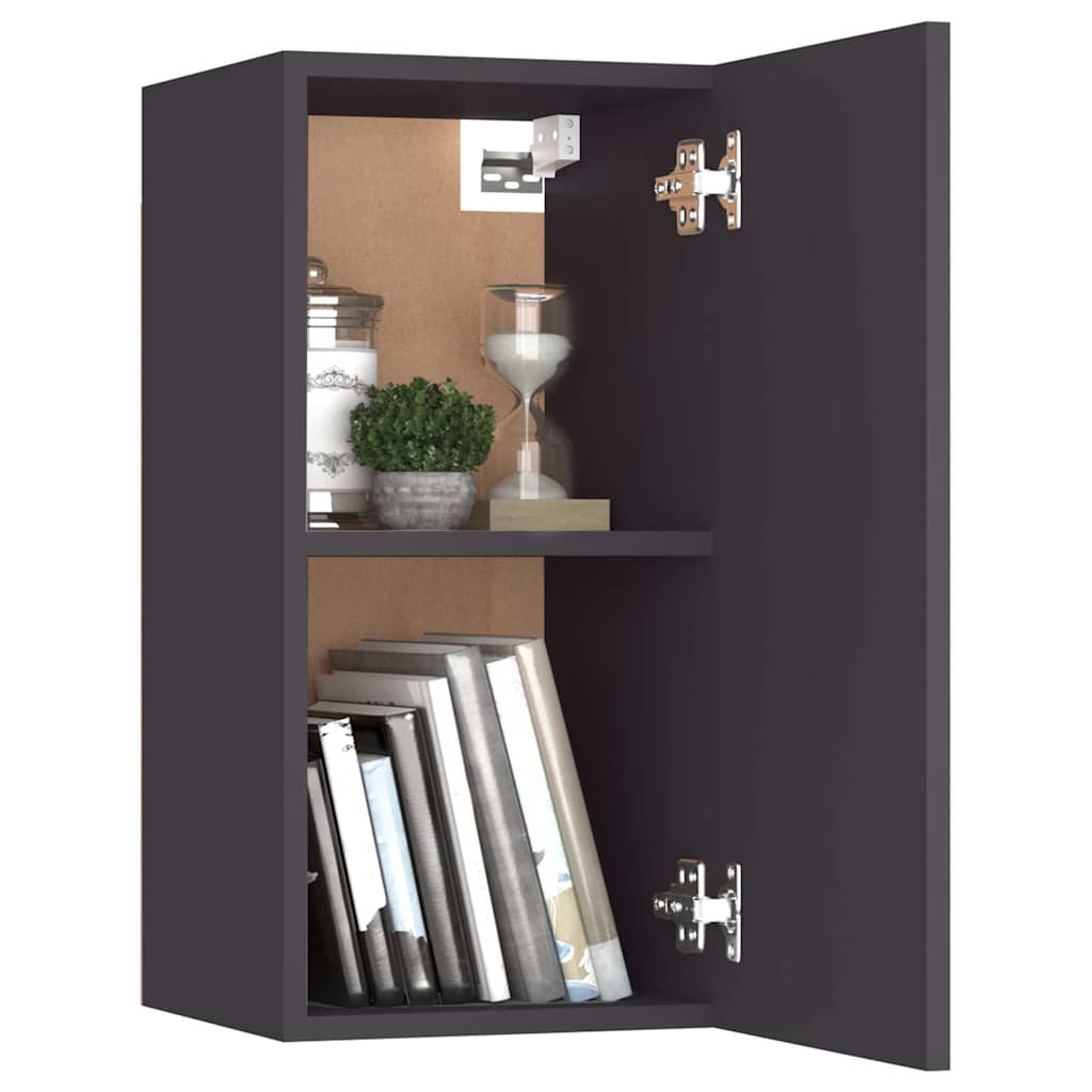 4-tlg. TV-Schrank-Set Grau Holzwerkstoff