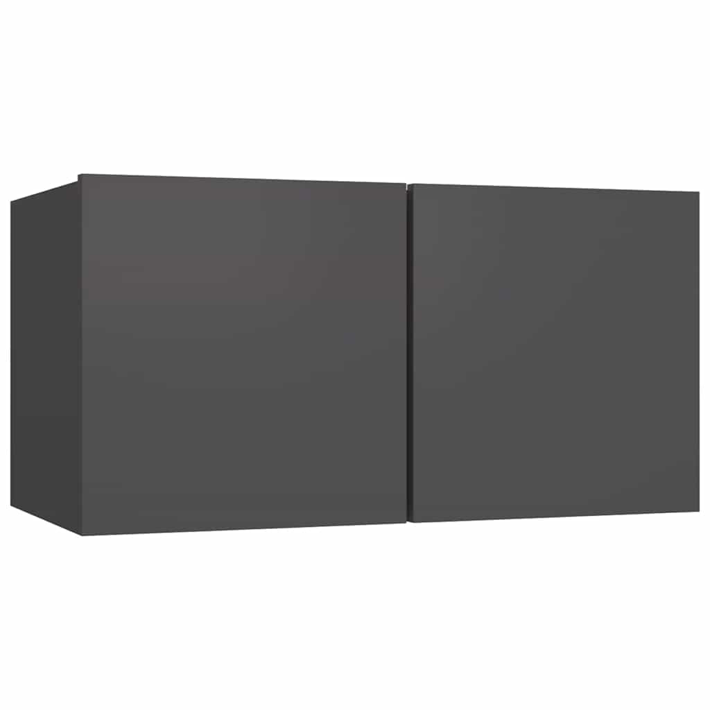 4-tlg. TV-Schrank-Set Grau Holzwerkstoff