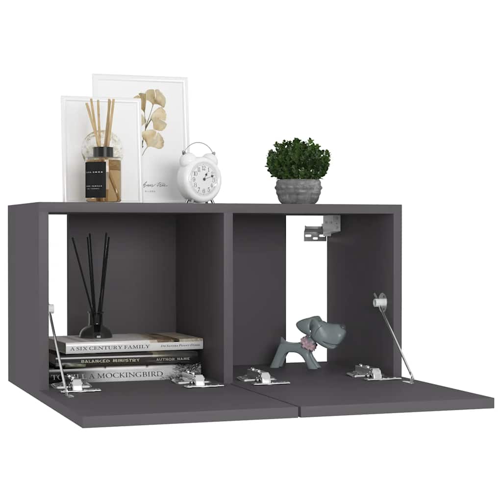 5-tlg. TV-Schrank-Set Grau Holzwerkstoff