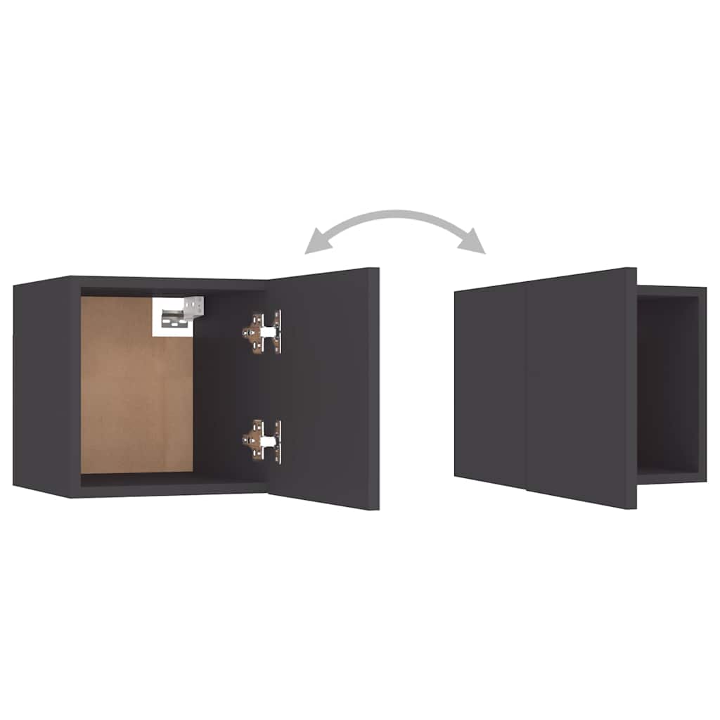 6-tlg. TV-Schrank-Set Grau Holzwerkstoff