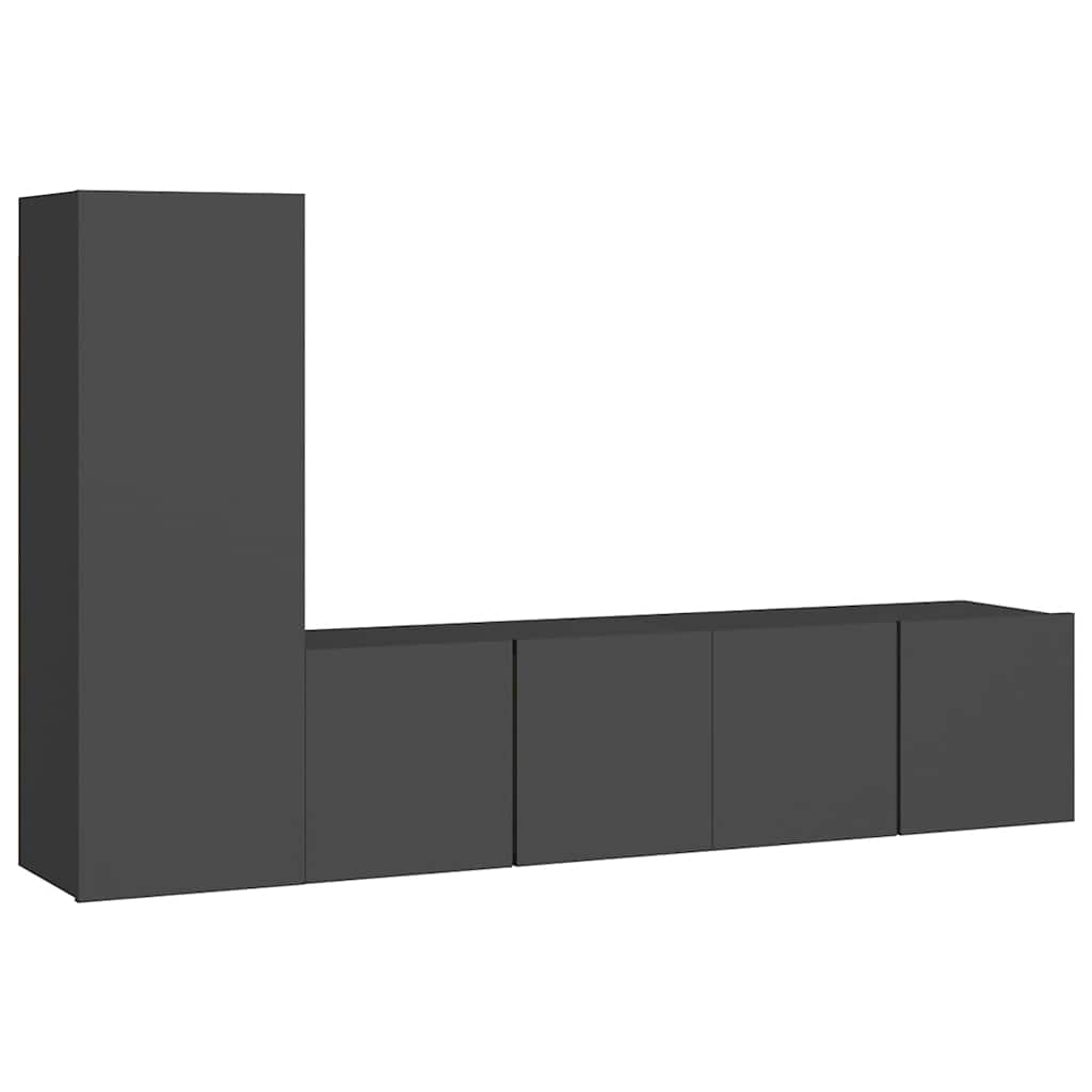 3-tlg. TV-Schrank-Set Grau Holzwerkstoff