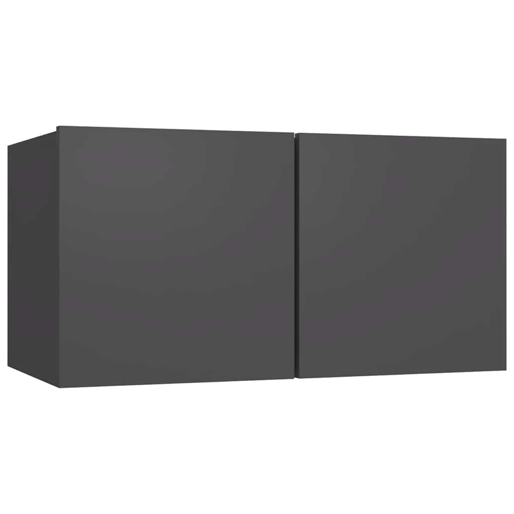 4-tlg. TV-Schrank-Set Grau Holzwerkstoff