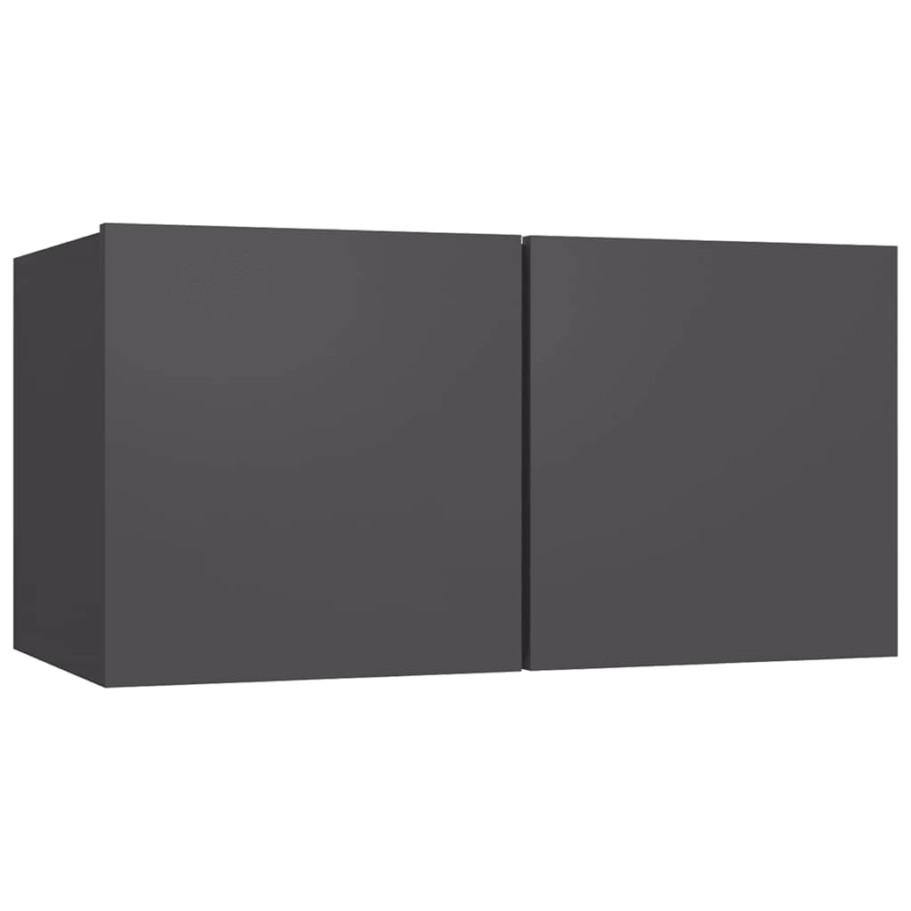 4-tlg. TV-Schrank-Set Grau Holzwerkstoff