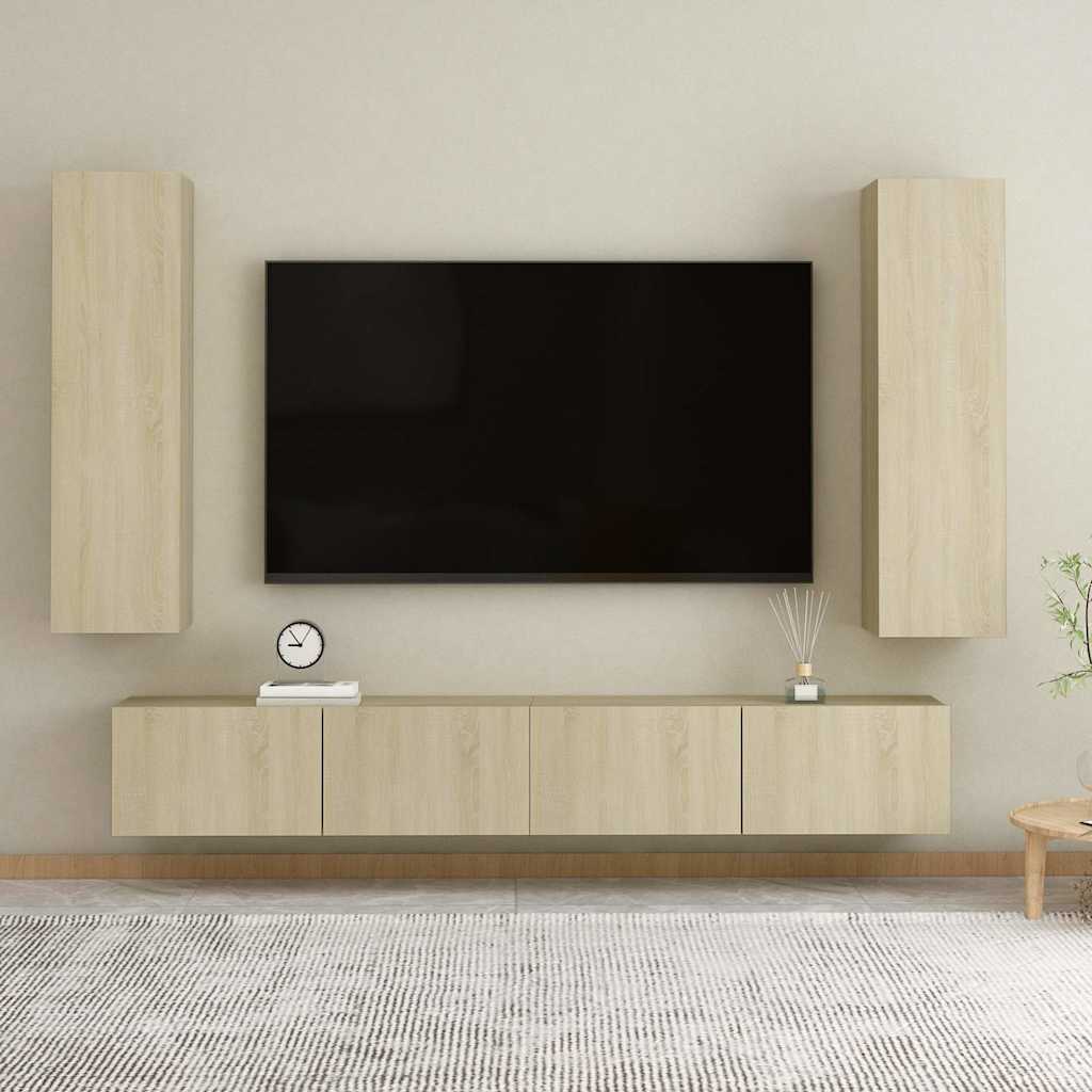 4-tlg. TV-Schrank-Set Sonoma-Eiche Holzwerkstoff