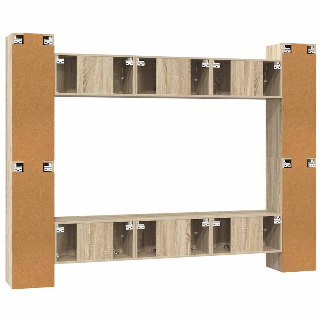 10-tlg. TV-Schrank-Set Sonoma-Eiche Holzwerkstoff