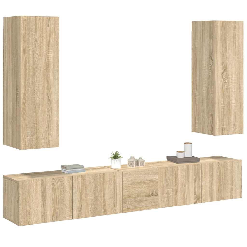 5-tlg. TV-Schrank-Set Sonoma-Eiche Holzwerkstoff