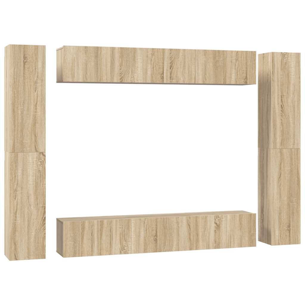 10-tlg. TV-Schrank-Set Sonoma-Eiche Holzwerkstoff
