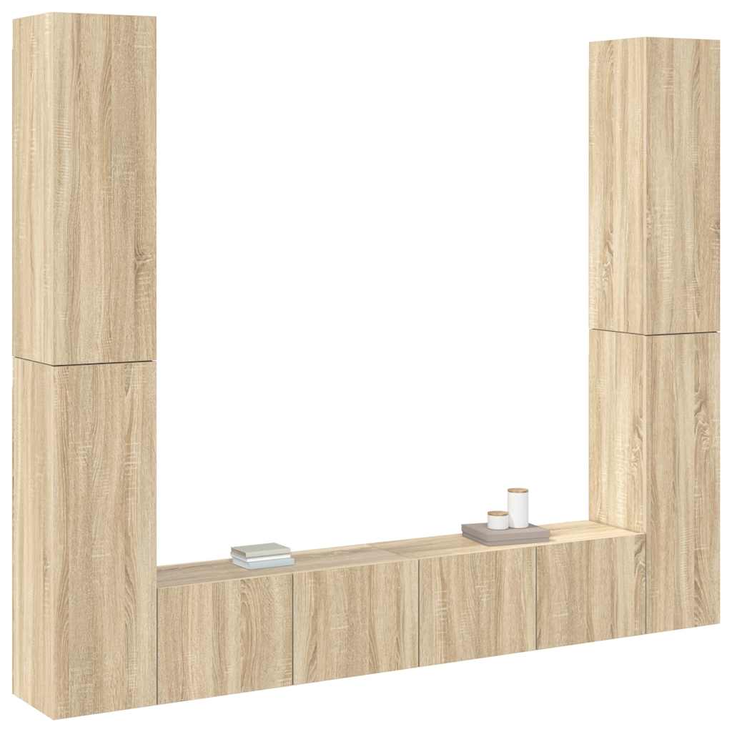 6-tlg. TV-Schrank-Set Sonoma-Eiche Holzwerkstoff