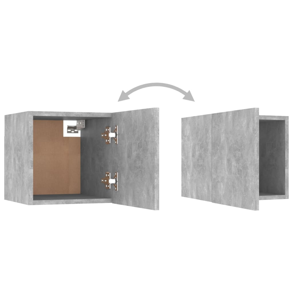 10-tlg. TV-Schrank-Set Betongrau Holzwerkstoff
