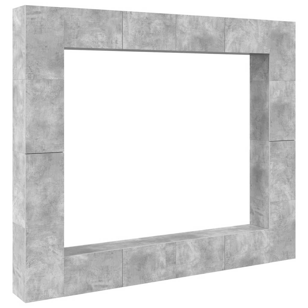 8-tlg. TV-Schrank-Set Betongrau Holzwerkstoff