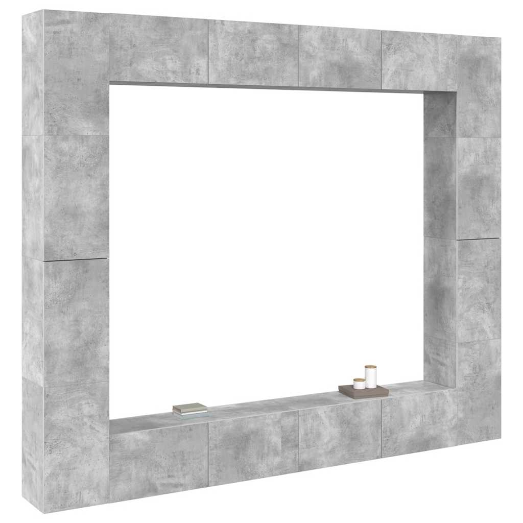 8-tlg. TV-Schrank-Set Betongrau Holzwerkstoff