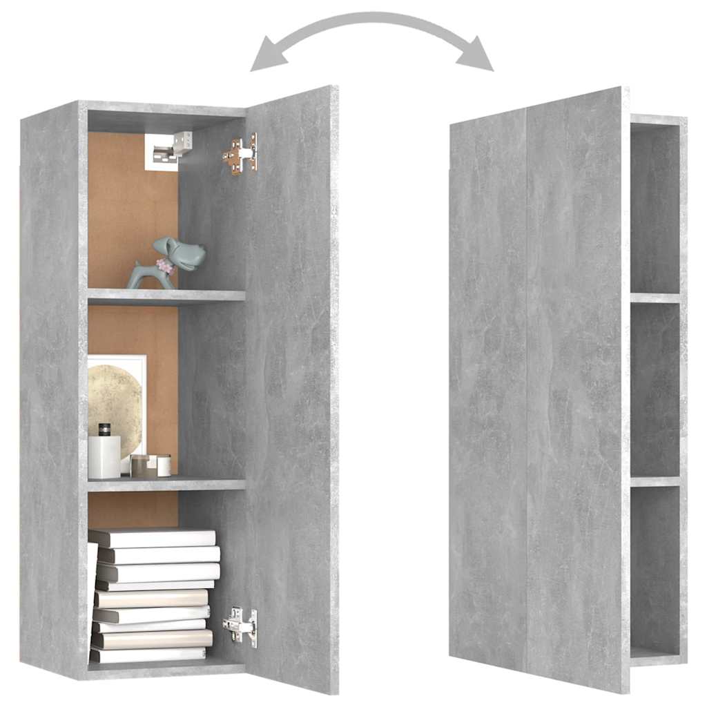 8-tlg. TV-Schrank-Set Betongrau Holzwerkstoff