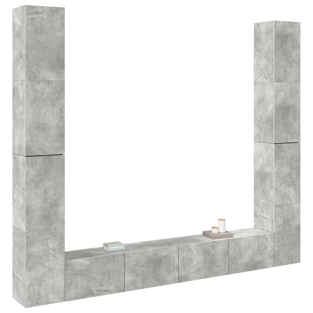 6-tlg. TV-Schrank-Set Betongrau Holzwerkstoff