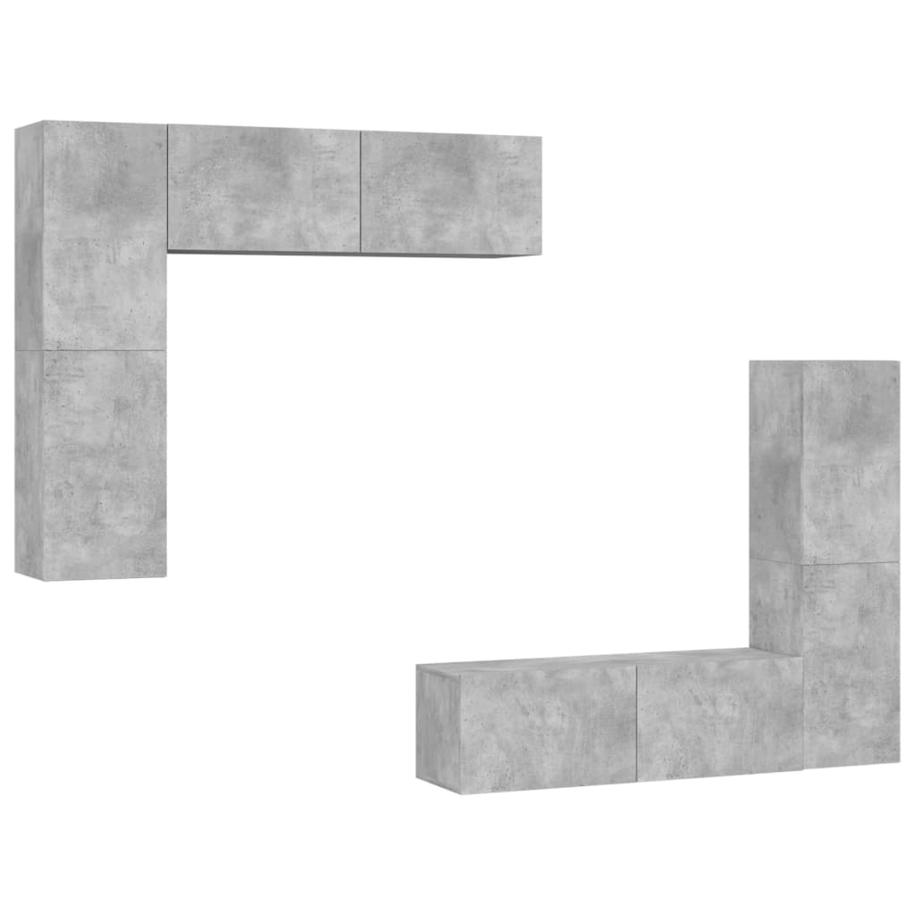 4-tlg. TV-Schrank-Set Betongrau Holzwerkstoff