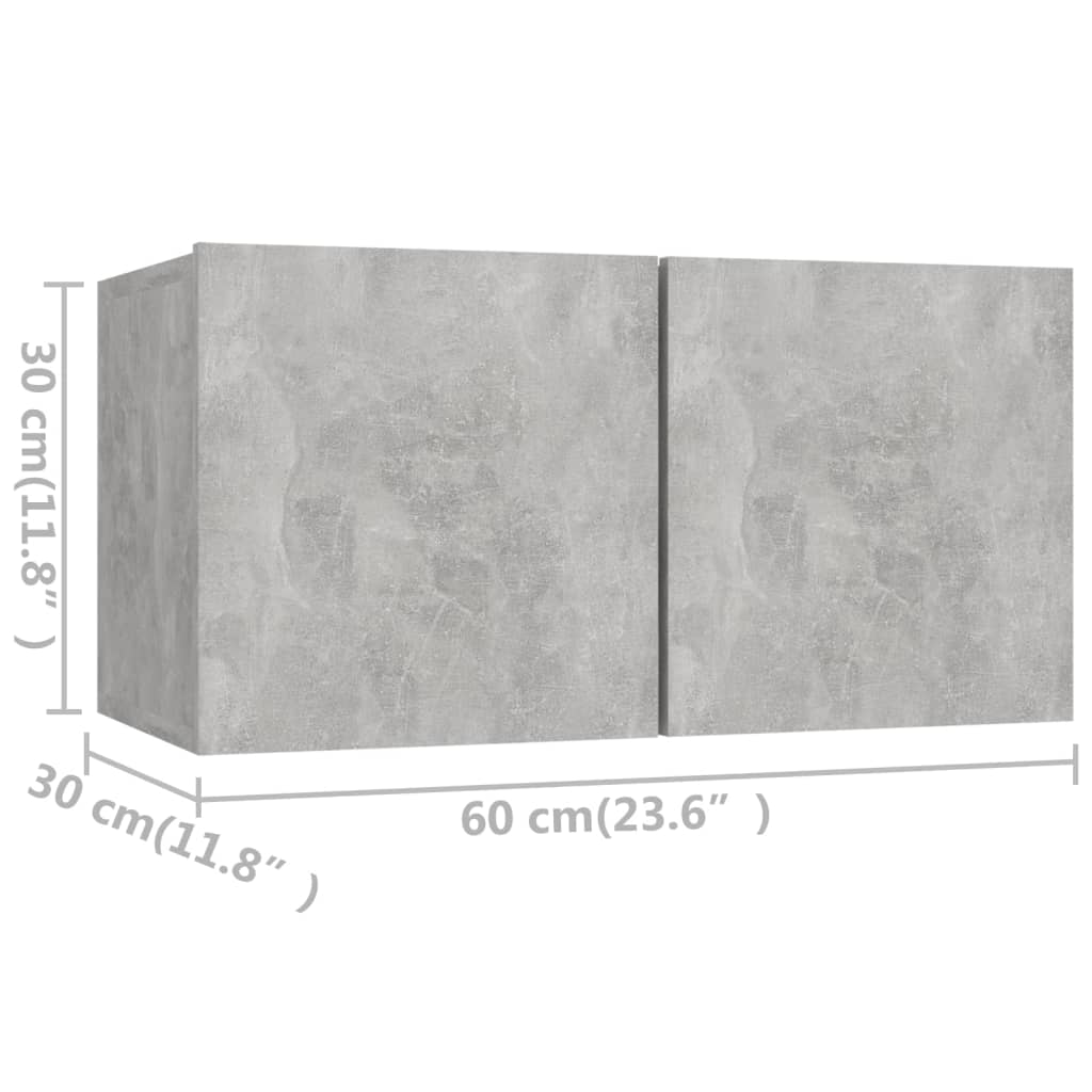 8-tlg. TV-Schrank-Set Betongrau Holzwerkstoff