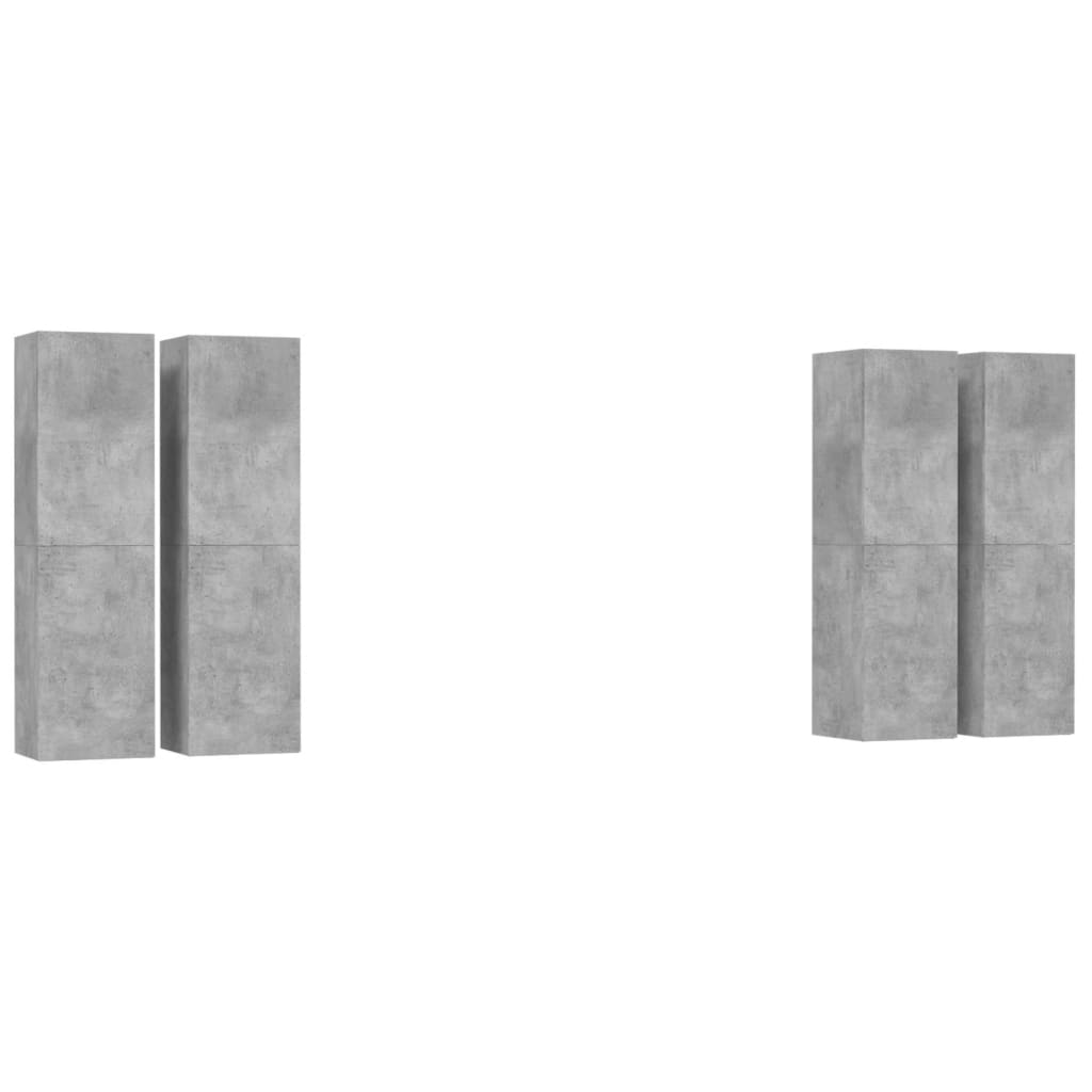 TV-Schränke 4 Stk. Betongrau 30,5x30x110 cm Holzwerkstoff