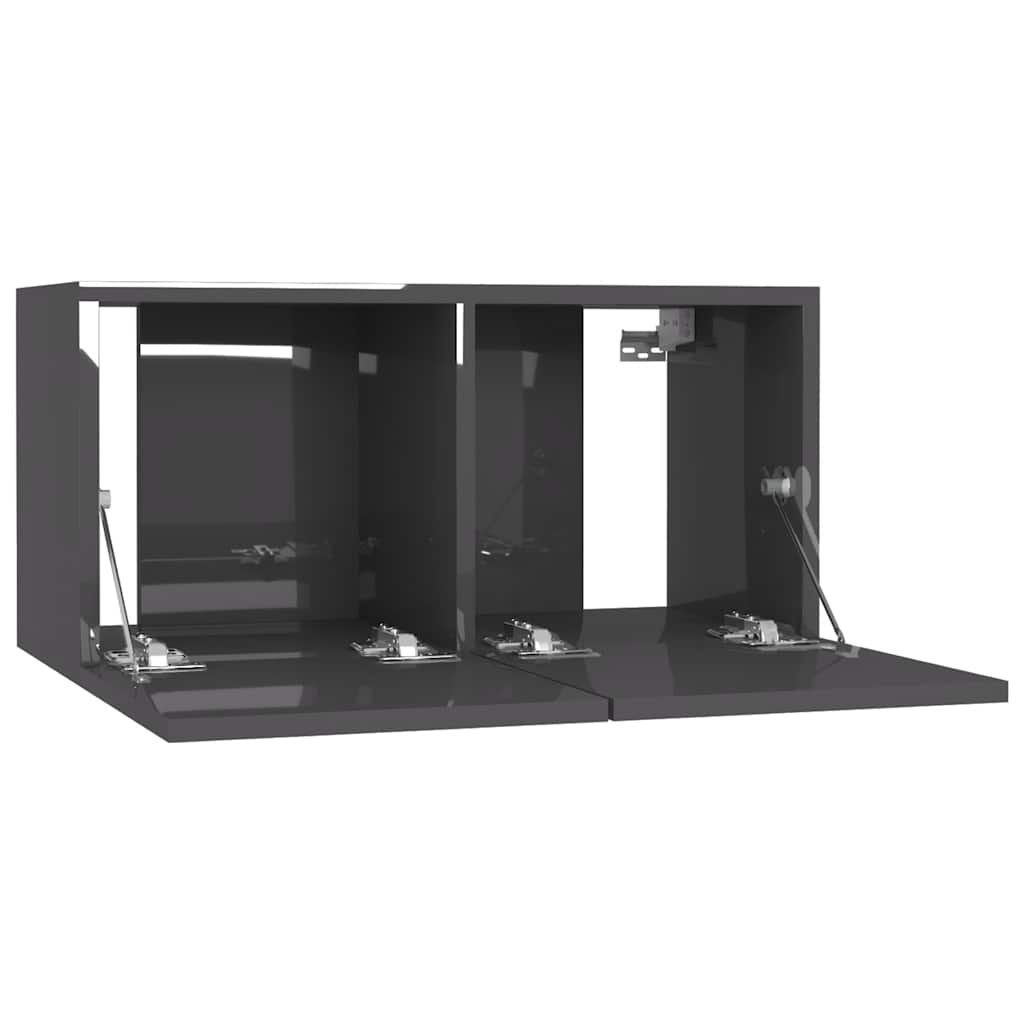 5-tlg. TV-Schrank-Set Hochglanz-Grau Holzwerkstoff