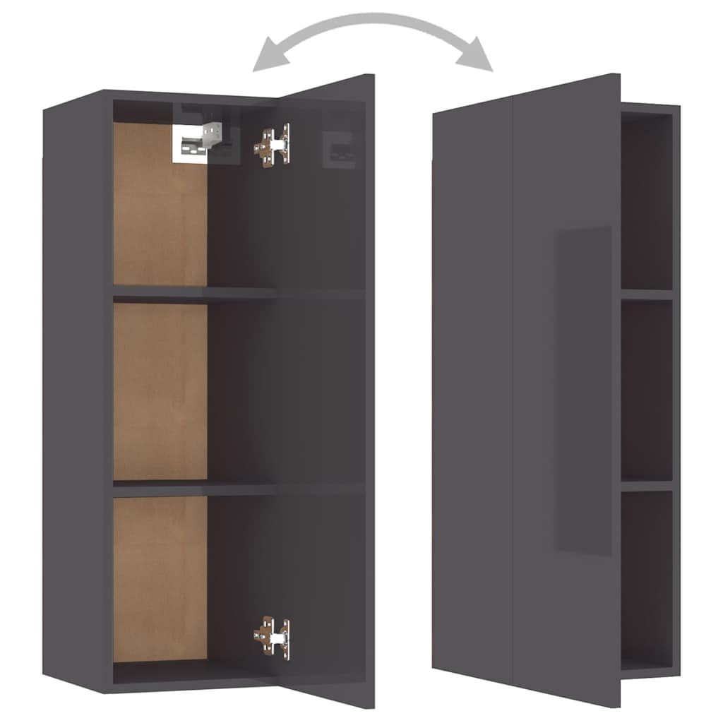 5-tlg. TV-Schrank-Set Hochglanz-Grau Holzwerkstoff