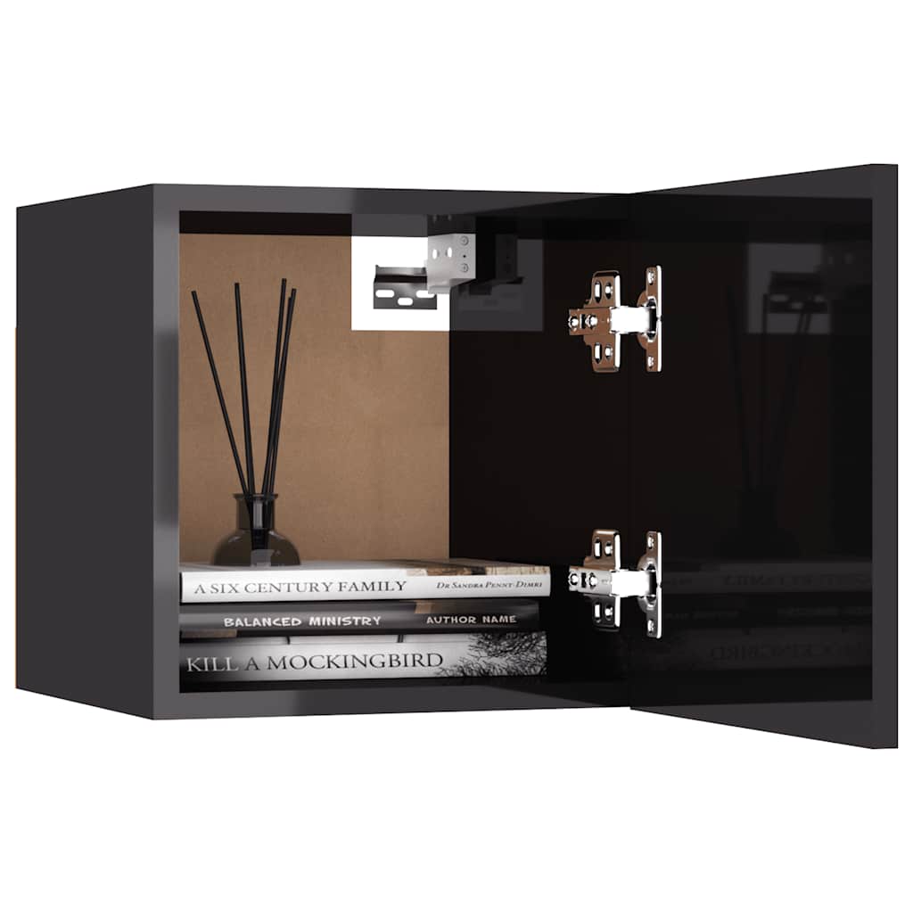 6-tlg. TV-Schrank-Set Hochglanz-Grau Holzwerkstoff