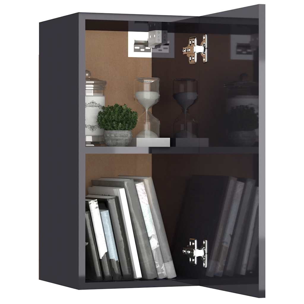 8-tlg. TV-Schrank-Set Hochglanz-Grau Holzwerkstoff