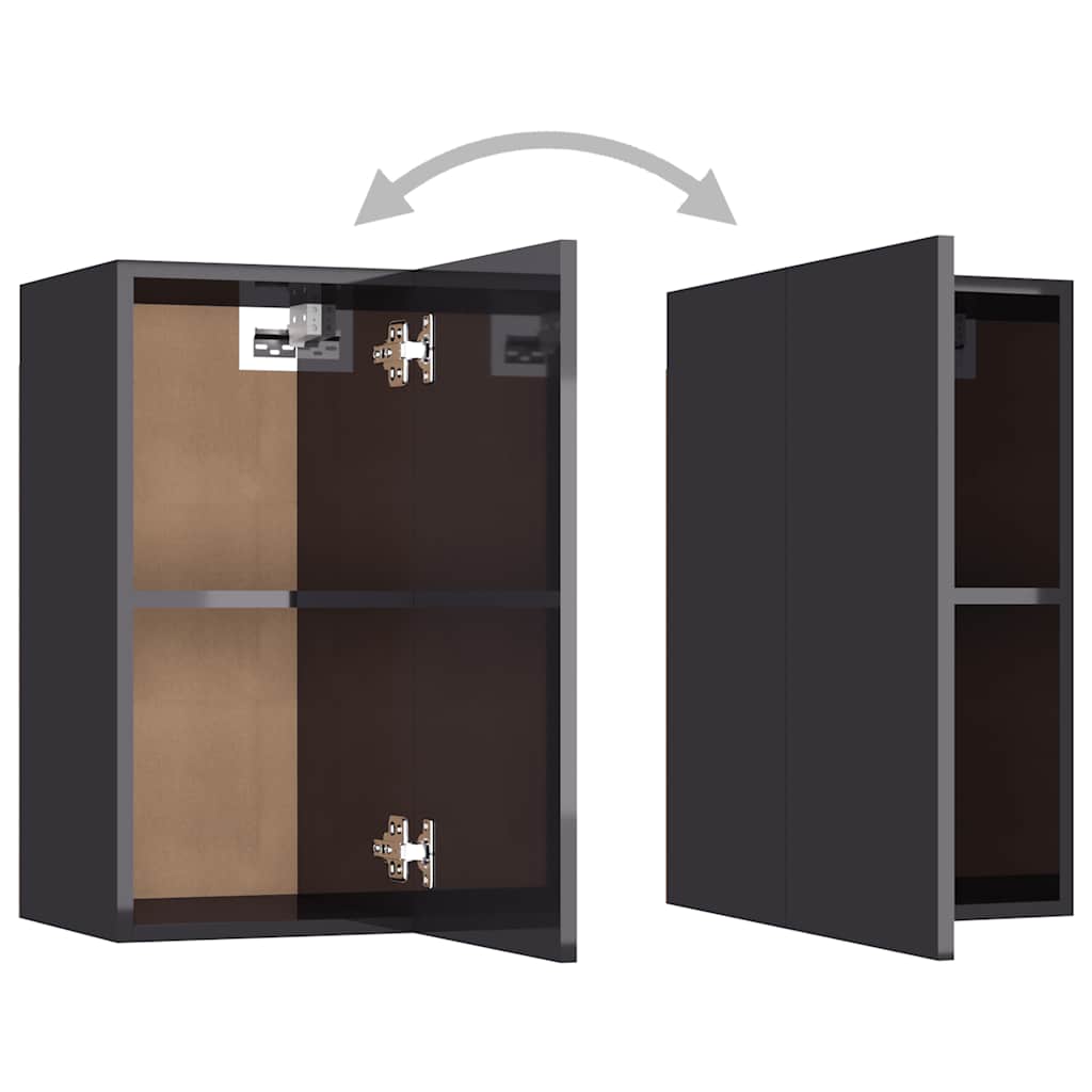 8-tlg. TV-Schrank-Set Hochglanz-Grau Holzwerkstoff
