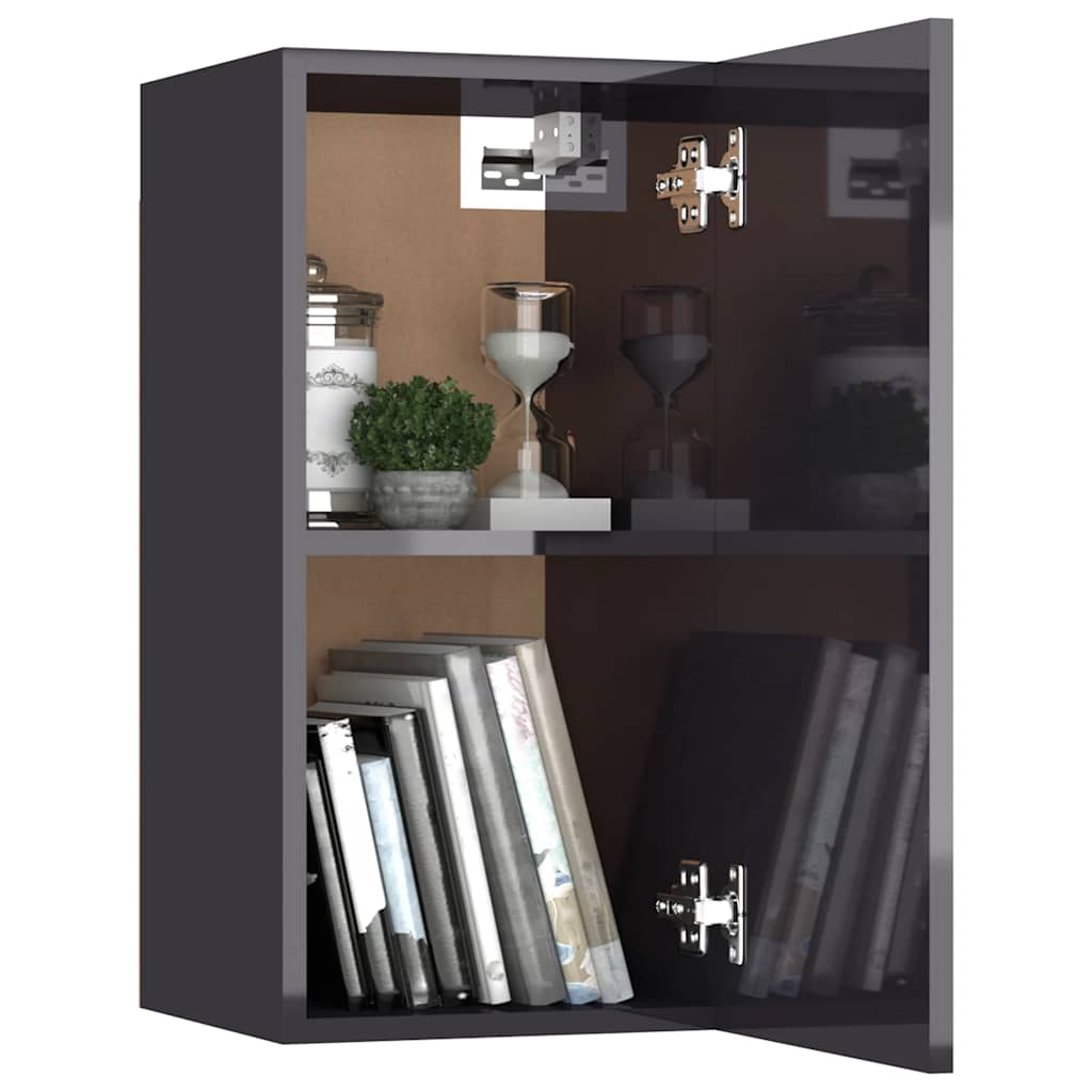 7-tlg. TV-Schrank-Set Hochglanz-Grau Holzwerkstoff