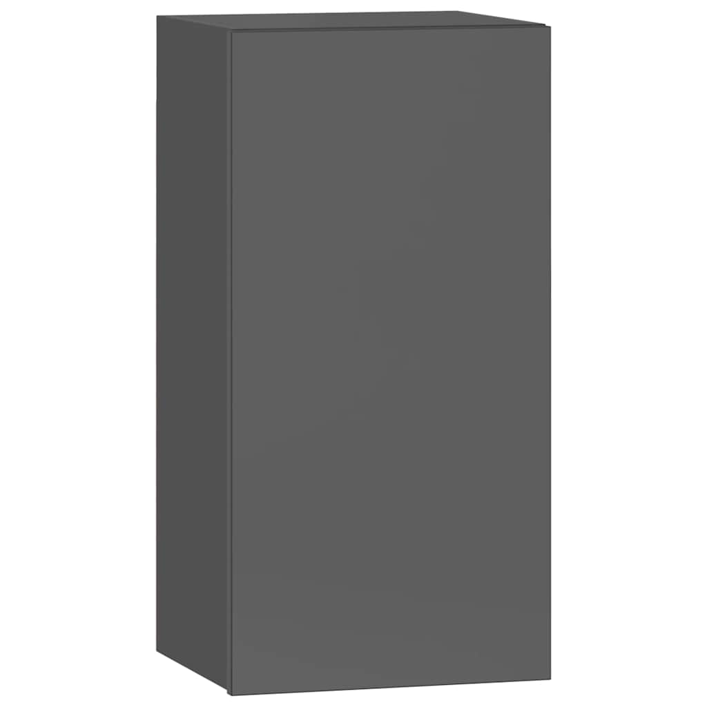 6-tlg. TV-Schrank-Set Hochglanz-Grau Holzwerkstoff